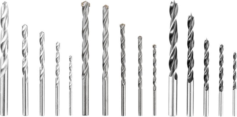 Original Einhell 15-tlg. Bohrer-Set (Schlagbohrmaschinen-Zubehör, inkl. 5x Bohrer für Holz, 5x HM-Bohrer für Beton, 5x H...