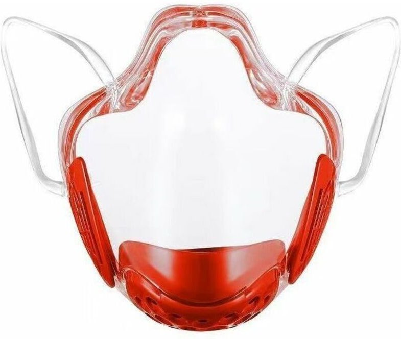 Masken, Schutzmasken, Transparente Maske, Staubmaske, Sichtbare transparente Gesichtsmaske - Rot
