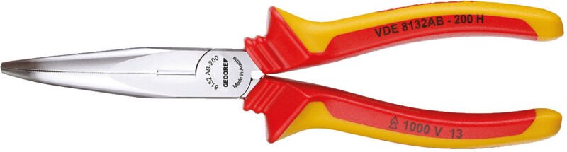 VDE-Langschnabelzange gebogen Länge 200 mm - Gedore