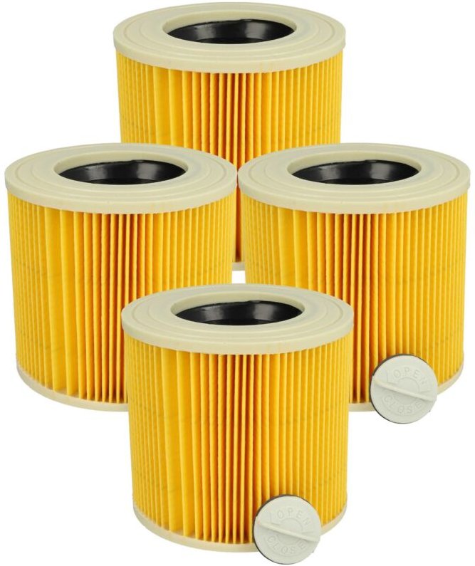 vhbw 4x Faltenfilter kompatibel mit Kärcher WD 3.800 M ecoogic, WD 3200 AF, WD 3600, WD 3 Battery Staubsauger - Patronen...