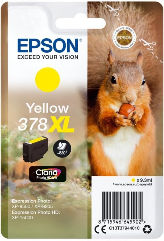 Epson Squirrel 378XL Druckerpatrone 1 Stück(e) Original Hohe (XL-) Ausbeute Gelb