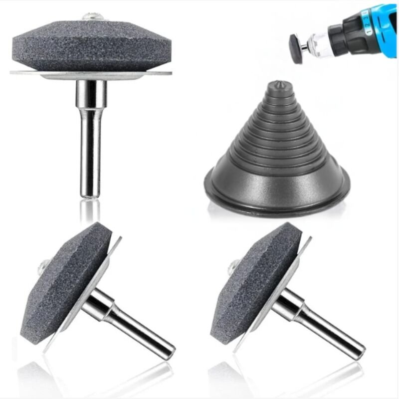 KZQ - Rasenmäher-Klingenschärfer mit Metallblende, Mähklingenausgleicher, universeller mehrzackiger Rotationsmäherschärf...