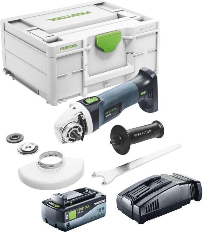 Agc 18-125 EB-Basic Akku Winkelschleifer 18 v 125 mm Brushless + 1x Akku 8,0 Ah + Schnellladegerät + Systainer - Festool