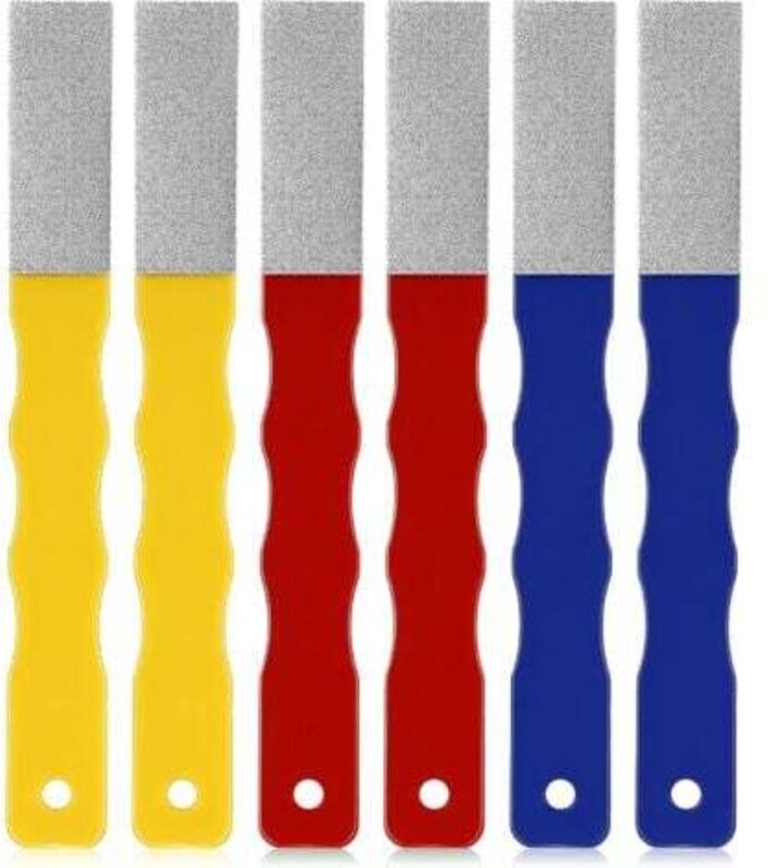 Mennitr Set mit 6 farbigen Diamant-Messerschärfern, Diamant-Paddel, Messerschärfwerkzeug, flache Handfeile, Jagdmessersc...