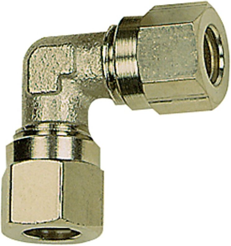 Winkel-Verschraubung, Rohr-Außen-Ø 8 mm, sw 11, SW1 14, ms vern. - Riegler