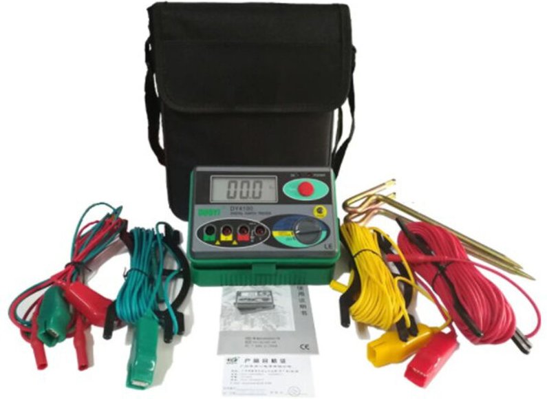 Tlily - DY4100 Digitaler Widerstandstester Erdungsmessgerät Multimeter