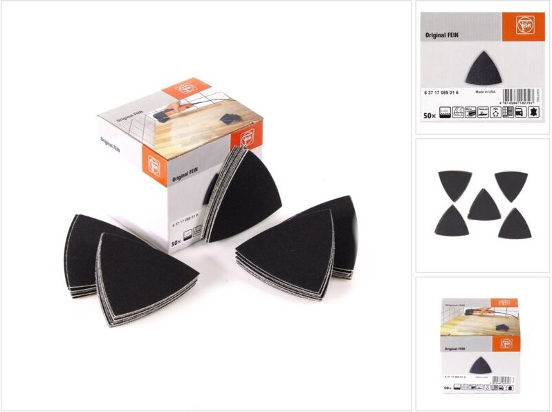 Schleifblätter, Kantenlänge 80 mm, Korn 220, 50 Stk. - Fein