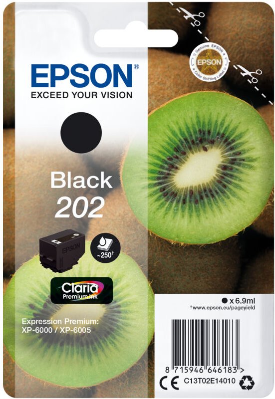Epson Tintenpatrone schwarz Claria Premium 202 T 02E1
