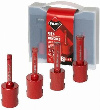 Rubi - Set von 4 Mini-Bohrkronen Drygres Premium 6/8/10/12 mm M14 51939