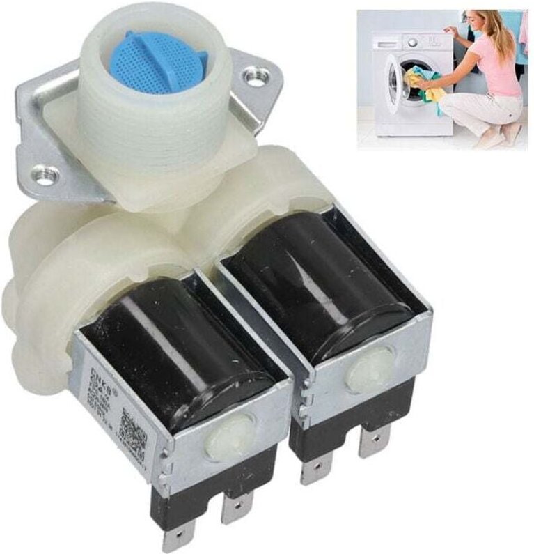 KZQ - Wassereinlassventil, pp + Aluminiumlegierung Doppelkopf-Wassereinlassmagnetventil für automatische Waschmaschinen,...
