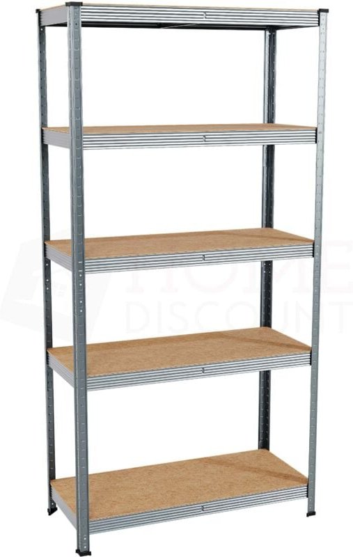 Home Discount - 5-stufiges Schwerlastregal für Garage, werkzeugloses Stecksystem, Verzinkt