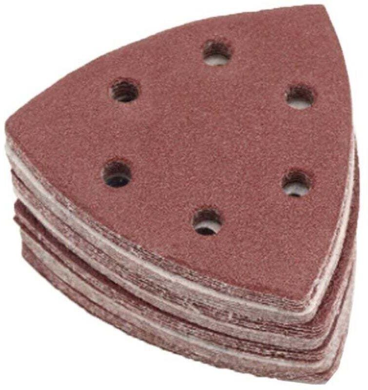 Schleifdreiecke, 120 Stück 6-Loch-Dreieckschleifpads, 90x90x90mm Schleifpapier (20 x Körnung 40/60/80/120/180/240 jeweil...