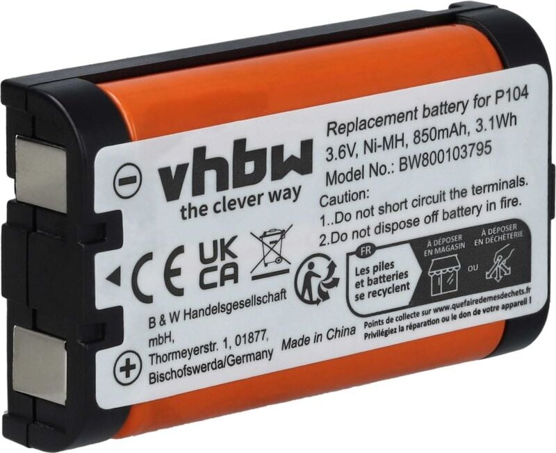 Vhbw - Akku kompatibel mit Shack 23-968, 43-9024, 43-9025, 43-9026, 43-9030, 43-9031 schnurlos Festnetz Telefon (850mAh,...