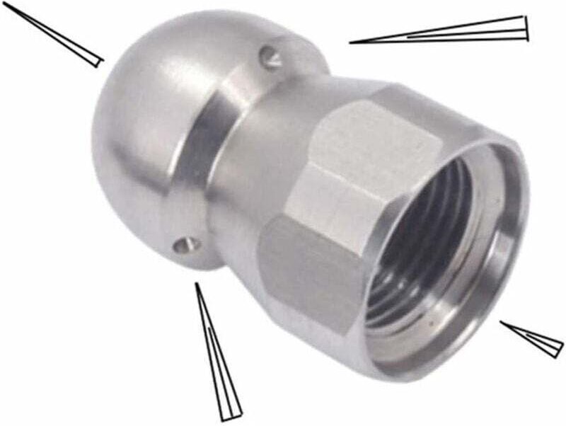 Hochdruck-Wasser- und Abflussreinigungsdüse, Edelstahl-Unterlegscheibe als Zubehör für Rohr- und Abflussreiniger, 3/8 Zo...
