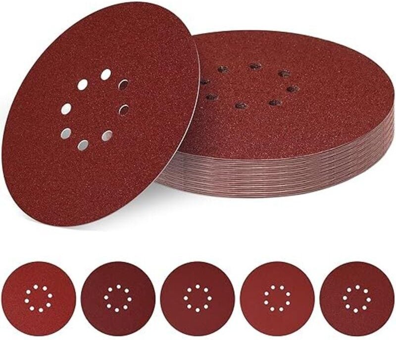 60 Schleifscheiben 225 mm, 8 Löcher, 225 mm runde Schleifscheiben, Schleifpapier für Trockenbauschleifer Giraffe Sander ...