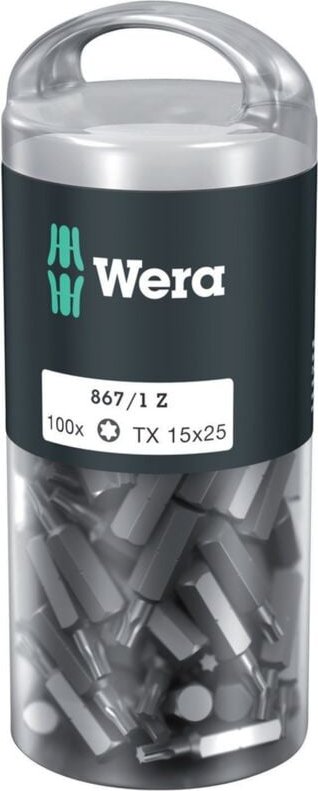 Wera - 867/1 diy torx 1/4 BitBit, Länge 25 mm, tx 15 100er Pack