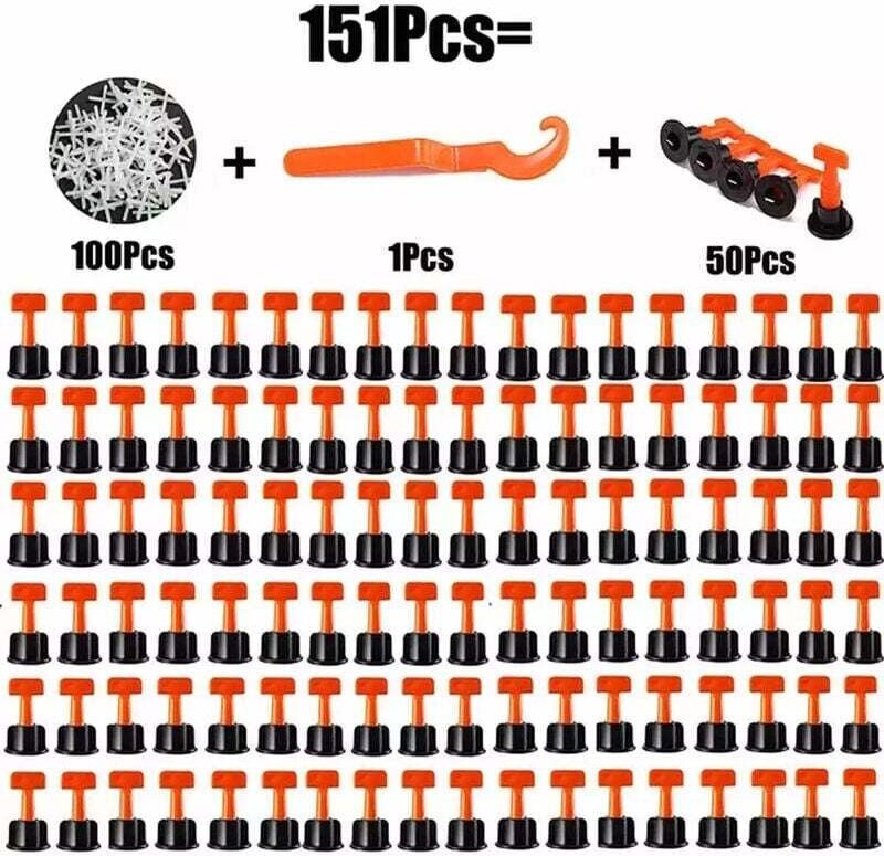 Outil de Nivellement Carrelage Ajusteur en T Positionnement Sols et Murs 151 Pièces