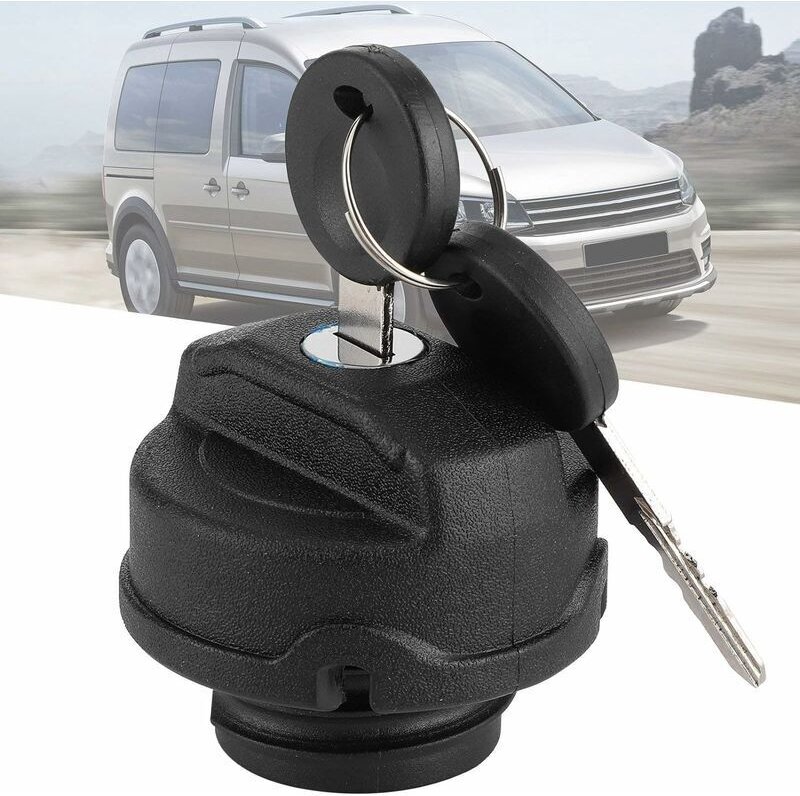 Vtizikl Bouchon de Réservoir Essence pour Beetle Polo Caddy, Bouchon Reservoir Carburant avec 2 Clés Couvercle de Verrou...