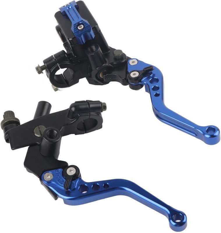 Eosnow 1 Paar 7/8"(22mm) Universal-Motorrad-Bremskupplungs-Hauptzylinder-Reservoirhebel Blau