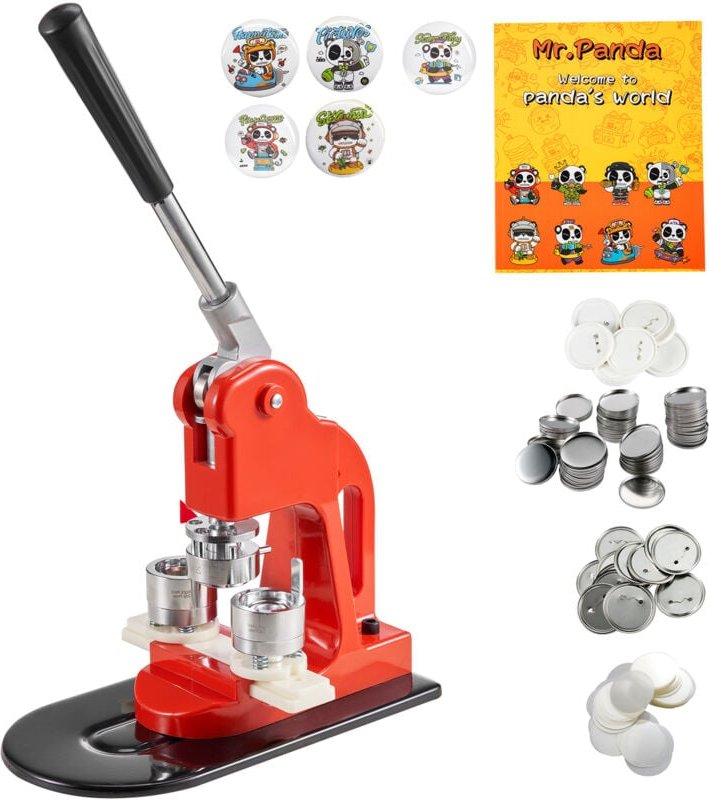 Mophorn - 25-mm-Buttonmaker-Maschine, Badge-Stanzpressen-Set, DIY-Pinmaker, inkl. 500 Buttonteilen, Kreisschneider, Zaub...