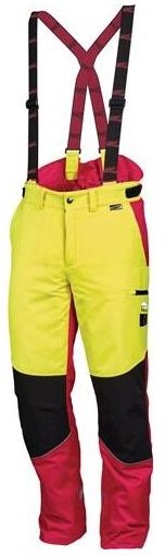 Forstschutzhose Komfort Gr.48 neongelb/rot