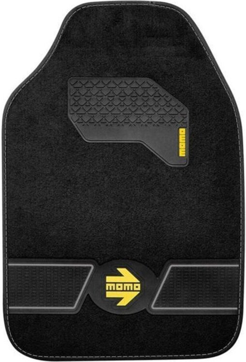 Fussmatten aus Teppich - Momo - Set von 4 - Schwarz/graue Streifen - Für Auto - Vorne und hinten