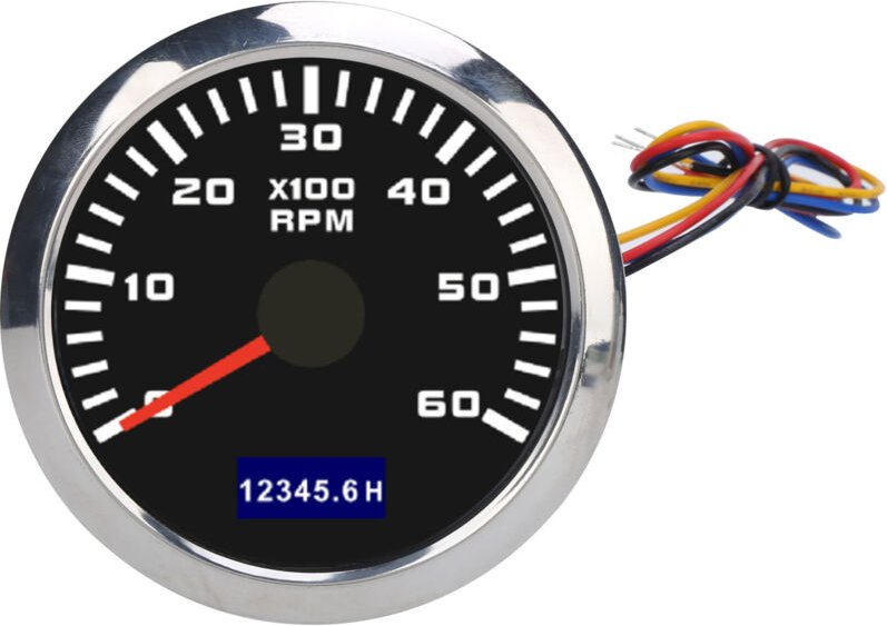 AKLOSIPY 85mm Universal-Drehzahlmesser mit Speicherfunktion, rotem Zeiger, geringem Stromverbrauch und hoher Empfindlich...