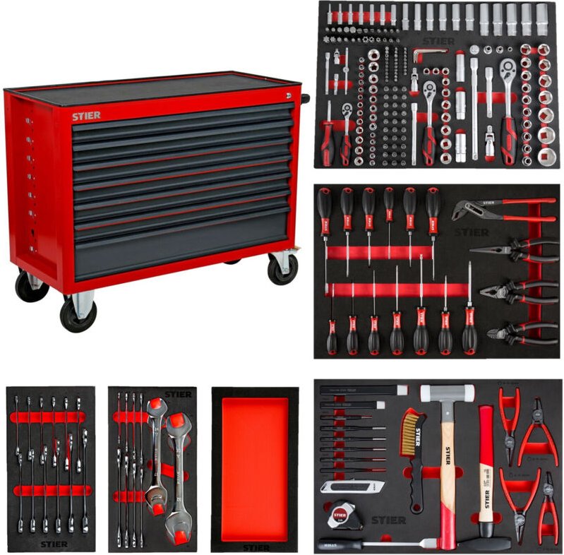 STIER Werkstattwagen XXL bestückt 265-teilig