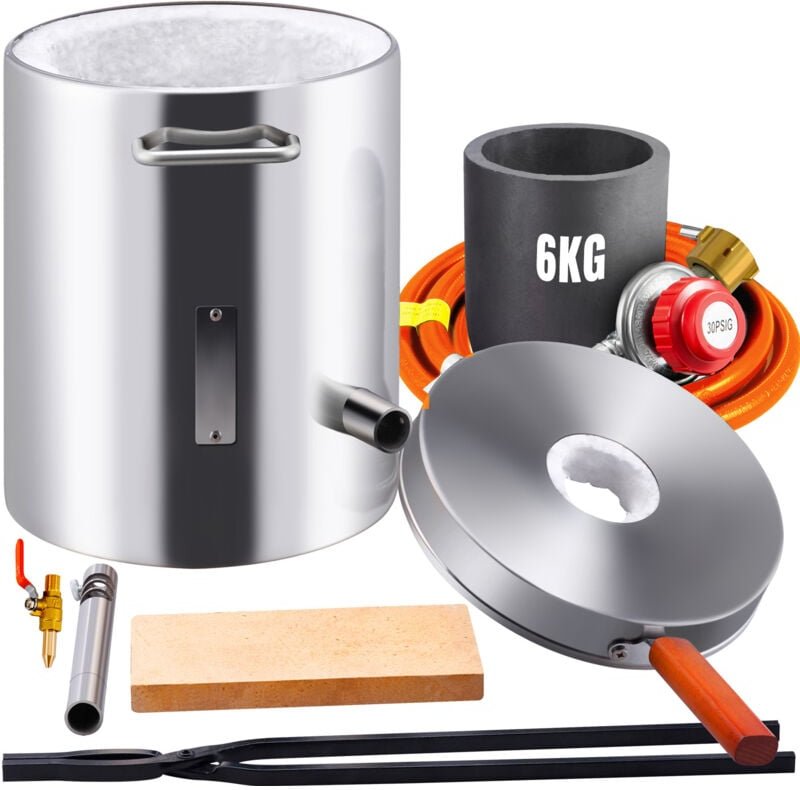 6 kg Propan-Schmelzofen-Set, Edelstahl, 1482 °c, Metallgasofen, 220 v, 500 w - Mophorn