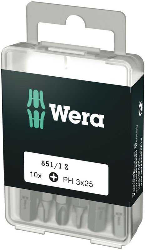 851/1 z diy Bits, ph 3 x 25 mm, 10-teilig 05072402001 - Wera
