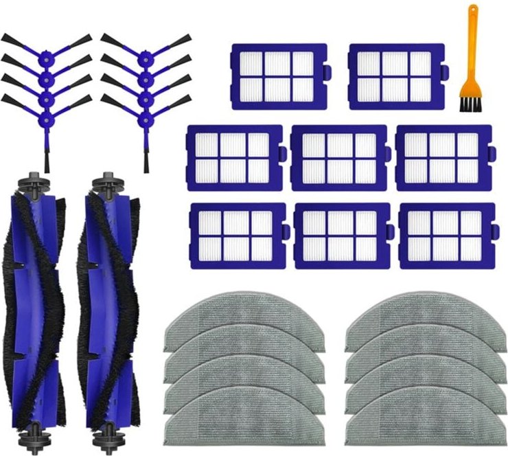 Für RoboVac X8 Wichtigsten Seite Pinsel Hepa-Filter Mopp Tücher Wischen Lappen