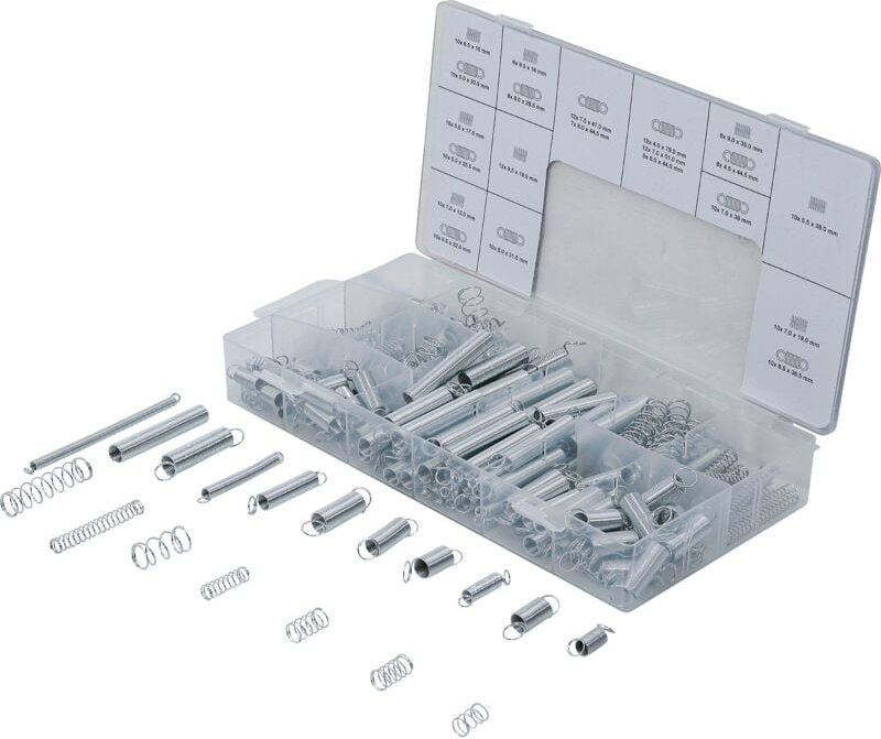 Federn-Sortiment Zug- und Druckfedern 200-tlg.