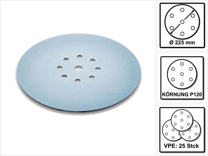Schleifscheiben stf D225 P120 gr s Granat Soft 25 Stk. ( 204223 ) - Festool