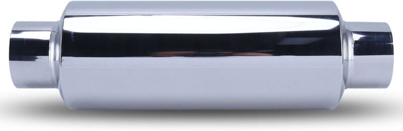 Universeller Auspuffschalldämpfer aus Edelstahl, 2,5 Zoll direkter Ein- und Auslass für Pkw.
