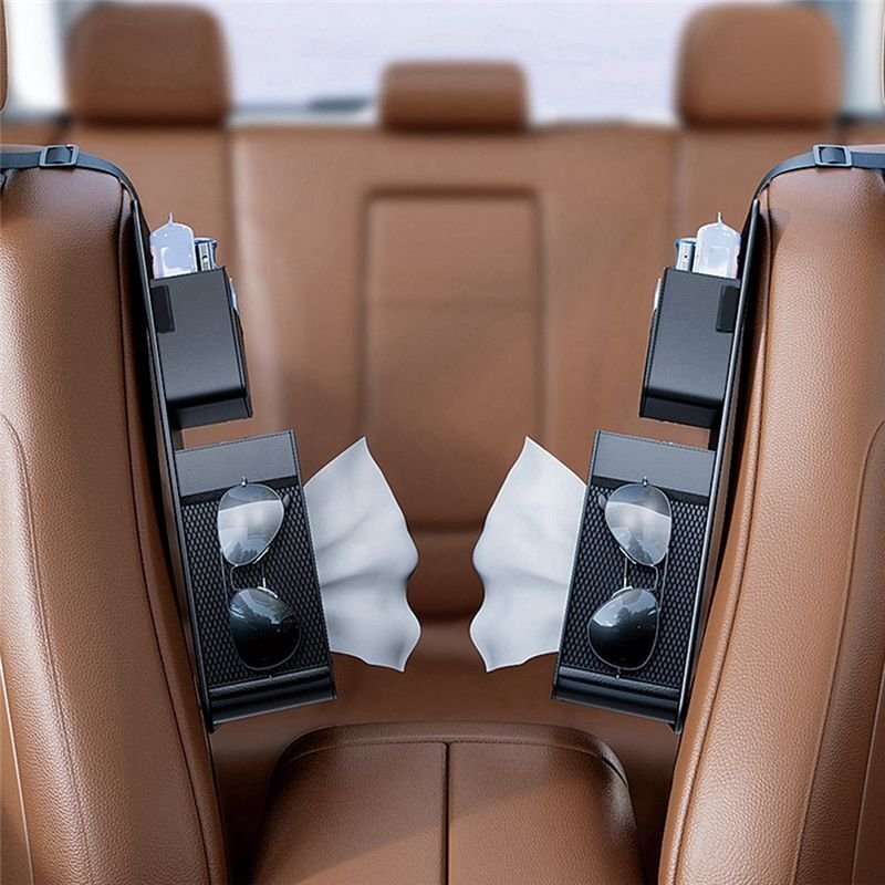 Seiten-Organizer für Autositze, Leder, zum Aufhängen, Aufbewahrungstasche für Vordersitze, Universeller Taschentuchhalte...