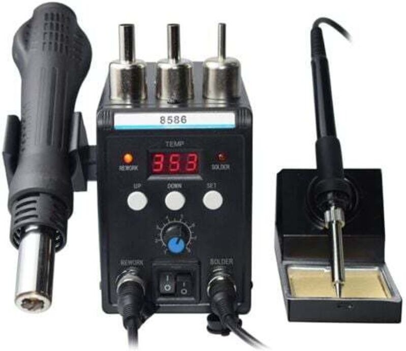 Ej.Life Heißluft-Lötstation, Lötstation mit Digitalanzeige für Elektronikreparaturen (EU-Stecker 220 V)