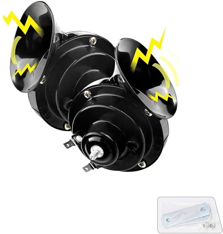 Set mit 2 superlauten 300dB Autohupen - 12V - Wasserdicht - Doppelte elektrische Hupe - Universelle Kfz-Teile - Geeignet...