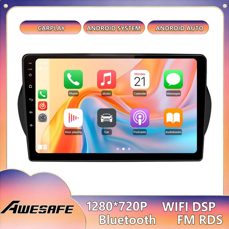 AWESAFE Autoradio Android 13 für Fiorino Qubo Nemo (2008-2017) 2GB+32GB 9'' Touchscreen Bluetooth Carplay Android Auto G...