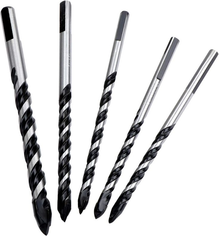 5-teiliges Steinbohrer-Set aus mehreren Materialien, dreieckige Legierung, Spitze für Beton, Ziegel, Glas, Kunststoff un...