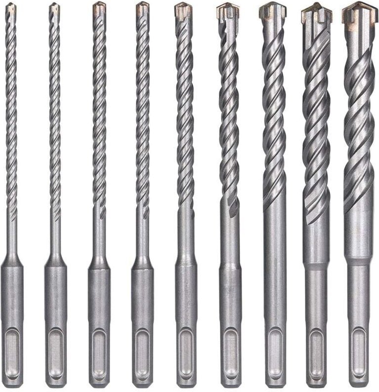 Betonbohrer, 9 Stück (5 mm, 16 x 160 mm), Fliesenbohrer, SDS-Plus-Elektrohammerbohrer für Bohrhämmer, Kreuzbohrer für Be...