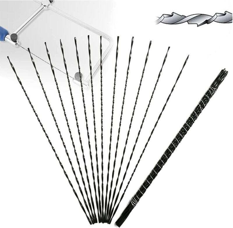 12-teiliges Set Dekupiersägeblätter mit Metallspiralzähnen zum Schneiden und Schnitzen von Holz und Kunststoff. Kompatib...