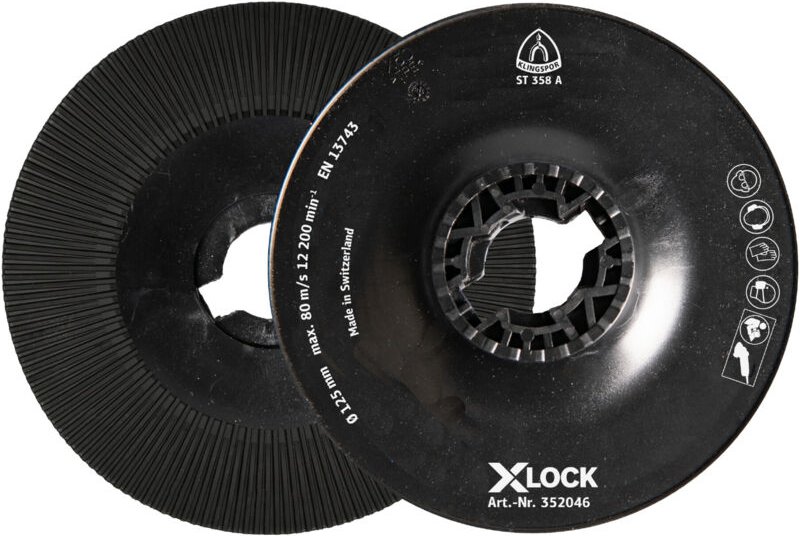 Klingspor ST 358 A Stützteller gerippt, 125 mm X-LOCK
