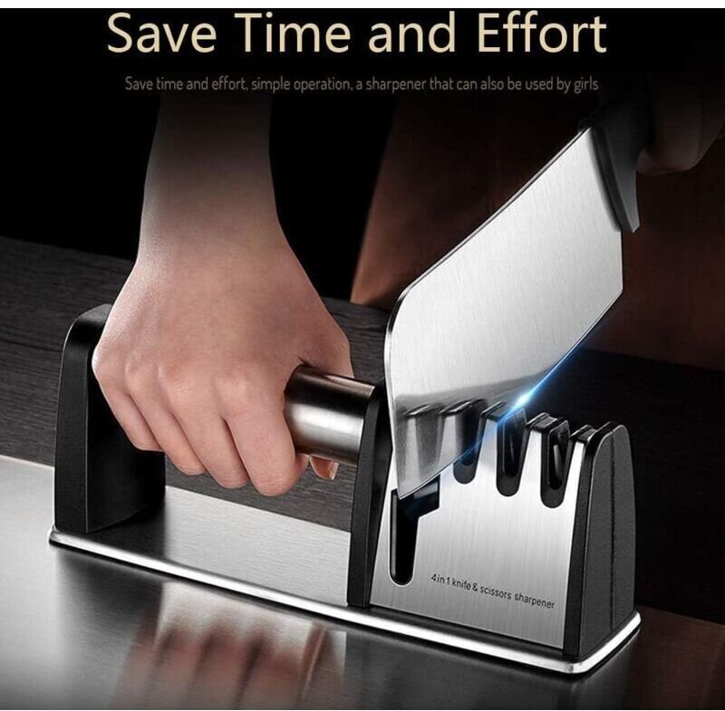 Manueller Messerschärfer, 4 Stufen, aktualisierte Version, Scherenschärfer. Zum Schärfen von Scheren, Küchenmessern und ...