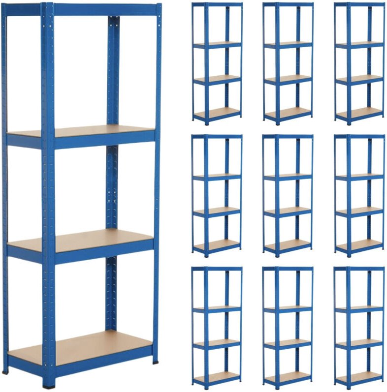 MegaPack 10 modulare Metallregale mit 4 Böden 240kg 60x30x148cm Thinia Home