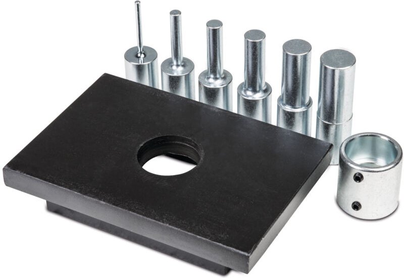 Metallkraft 6-teiliger Druckdornsatz mit Lochplatte für WPP 15, 4101115