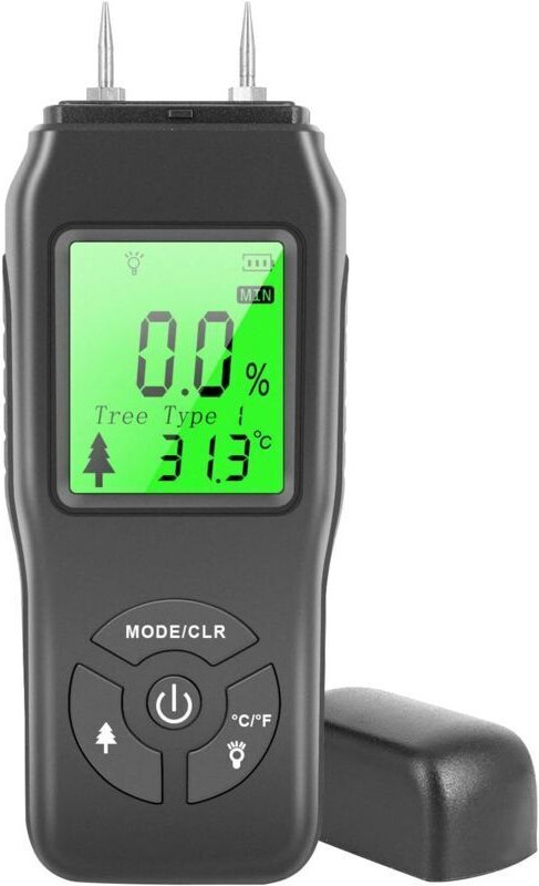 Holzfeuchtemessgerät – Präzise Holzfeuchteprüfung – Digitaler Wasserlecktester für Brennholz