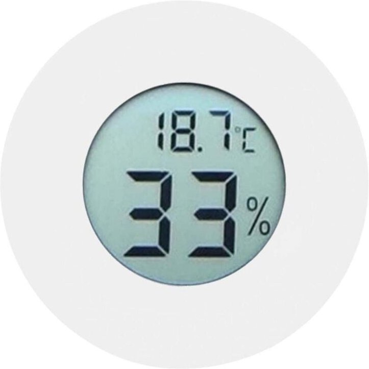 Mini-Thermometer-Hygrometer, rundes digitales LCD-Display zur Temperatur- und Feuchtigkeitsmessung, mehrfarbig, für den ...