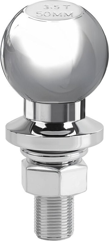 Wiltec Anhängerkupplungskugel 50 mm 3,5 t aus Carbonstahl gerader Kugelkopf 50/22 mm für Anhängerkupplung