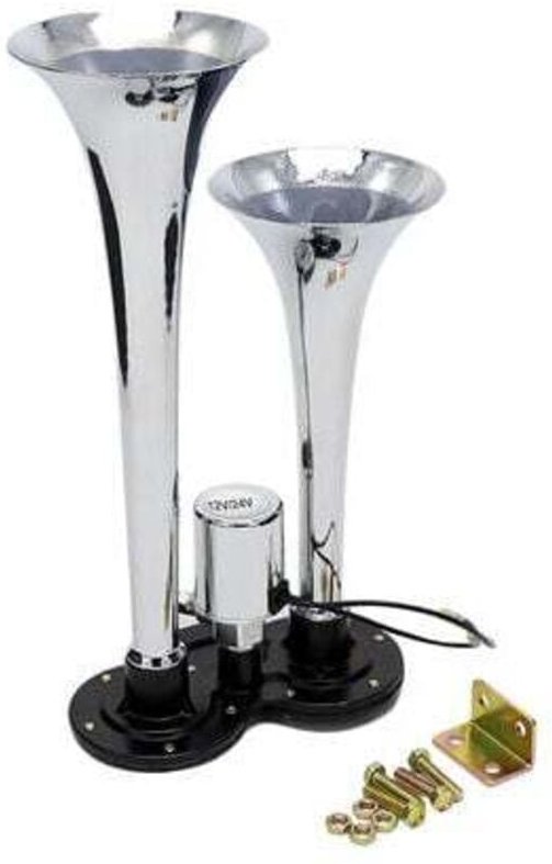 150 dB Doppeltrompeten-Drucklufthorn, Chrom – Universal-12 V/24 V-Lautsprecher-Kit für Züge und LKW