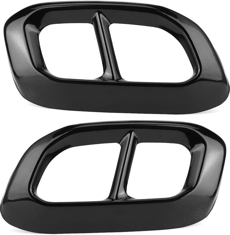 Auspuffendrohrblenden, 2-teilig, Edelstahl, 4 Auslassblenden, passend für Mercedes-Benz GLC, GLE, GLS W167, X253, X167